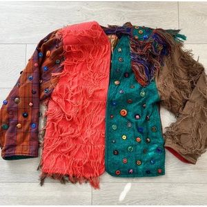 Crystal Handwovens Button Jacket Women’s Size Medium Oversized Fit
